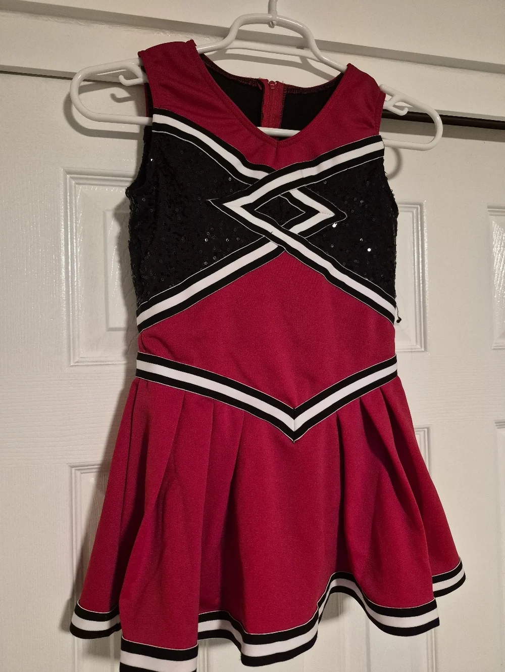 Weissman Legendary Red Black White Sequin Cheerleader Dance Costume MC 11023